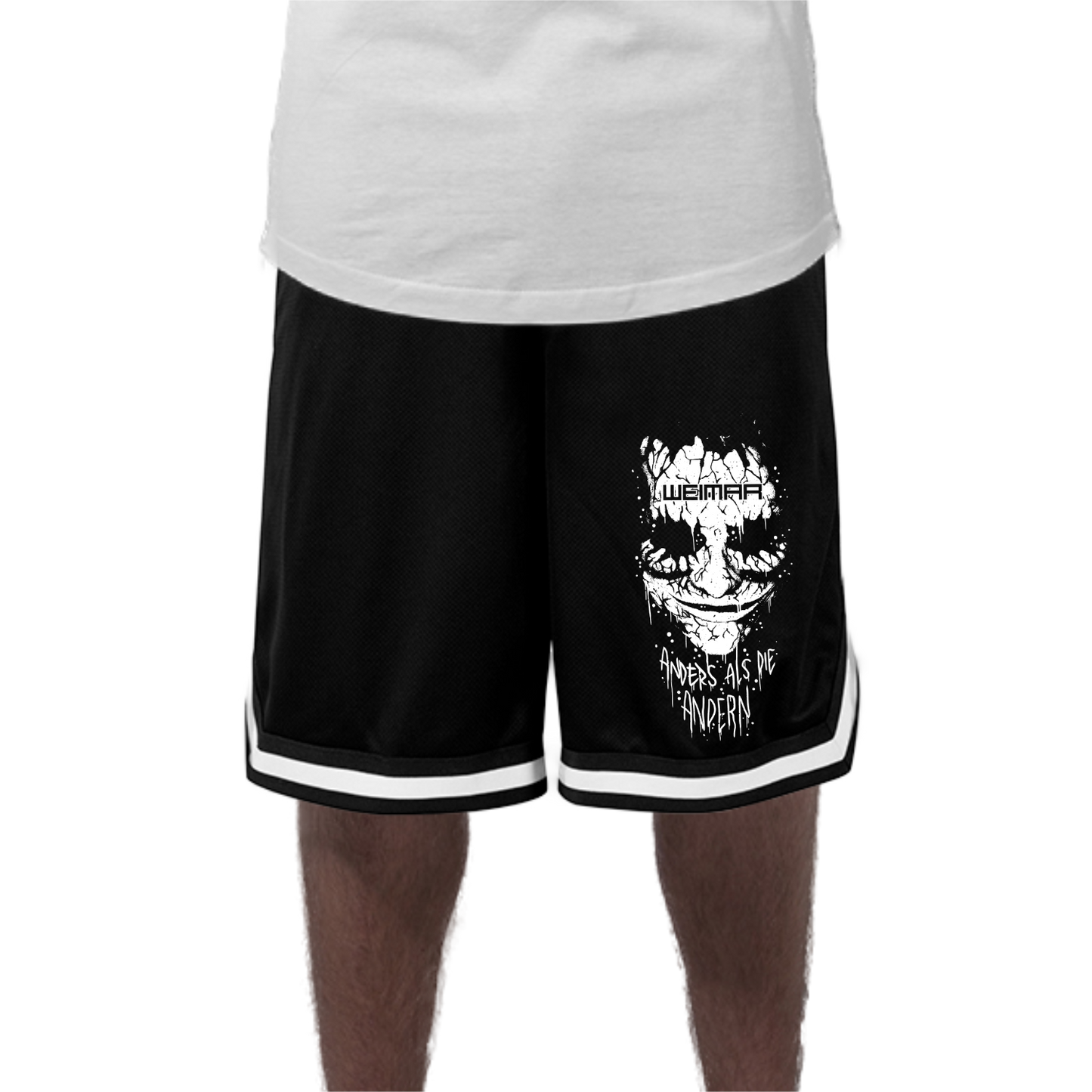 White Striped Mesh Shorts »Anders als die Andern«
