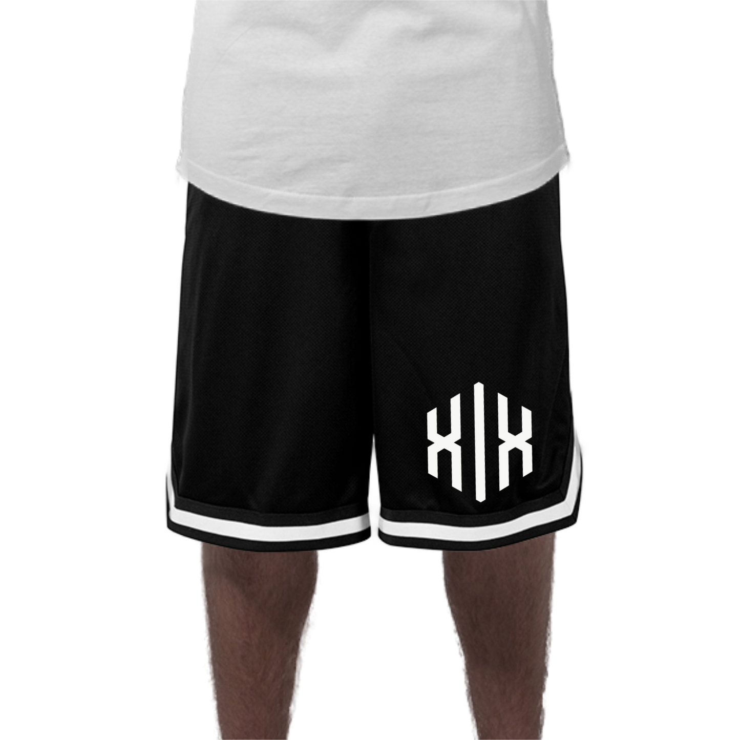 White Striped Mesh Shorts »Invictodrom«