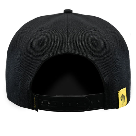 Snapback Schwarz -Metal Logo Gold