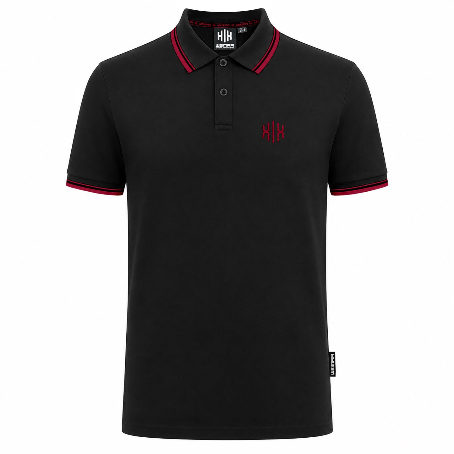 Poloshirt »Invictodrom« Black/Red Premium Kollektion