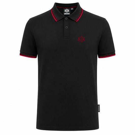 Poloshirt »Invictodrom« Black/Red Premium Kollektion