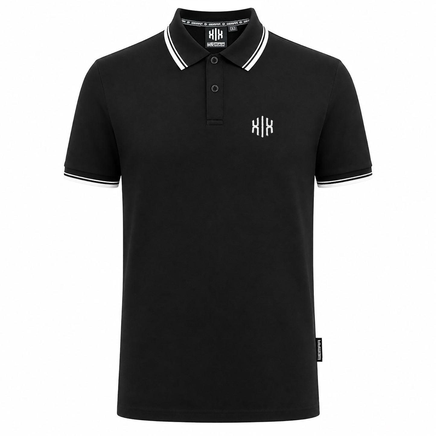 Poloshirt »Invictodrom« Black/White Premium Kollektion