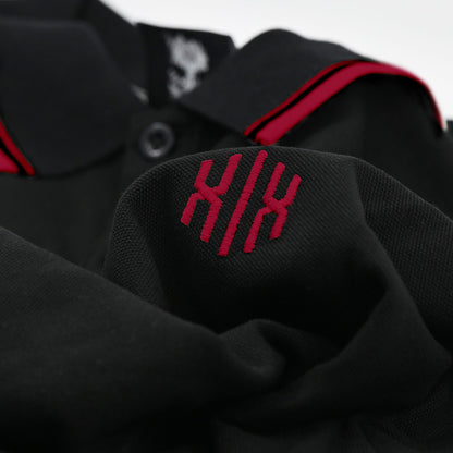 Poloshirt »Invictodrom« Black/Red Premium Kollektion